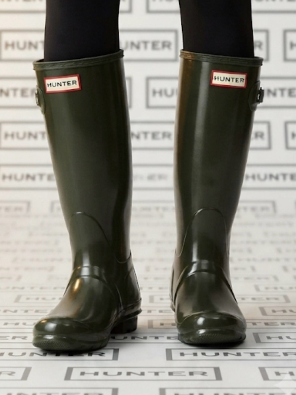 Authentic Hunter signature designer tall Wellington rubber rain boots sz 9